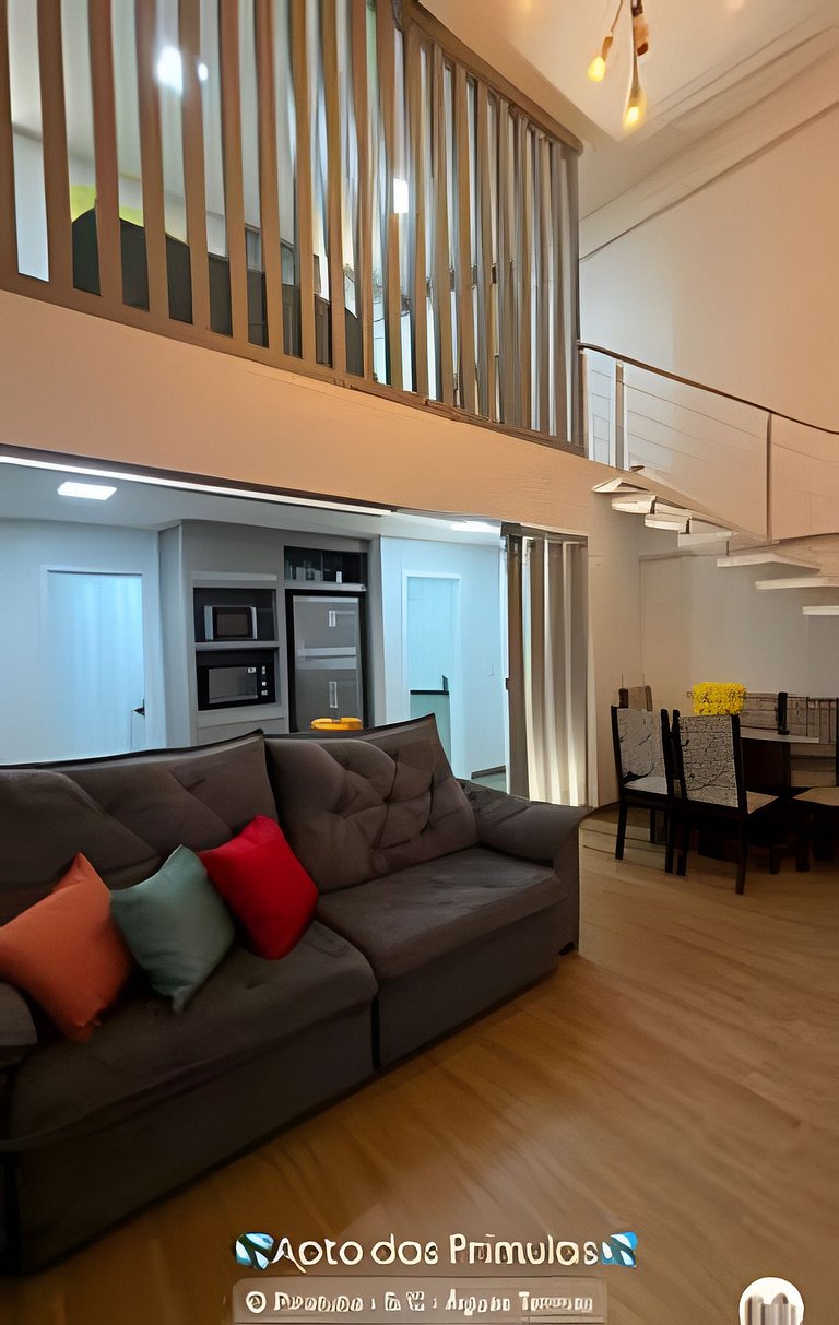 Apto Duplex Prímulas|1Q, Churrasqueira, Frente Av.