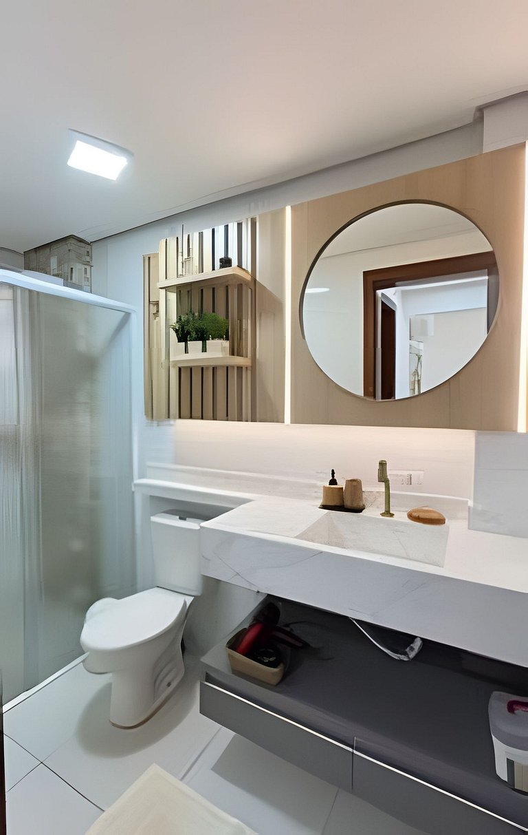 Apto Alamanda|2Q.Climatizado,Sacada Churrasqueira