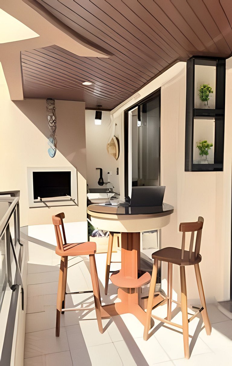 Apto Figueiras|3Q,Climatizado,Sacada Churrasqueira