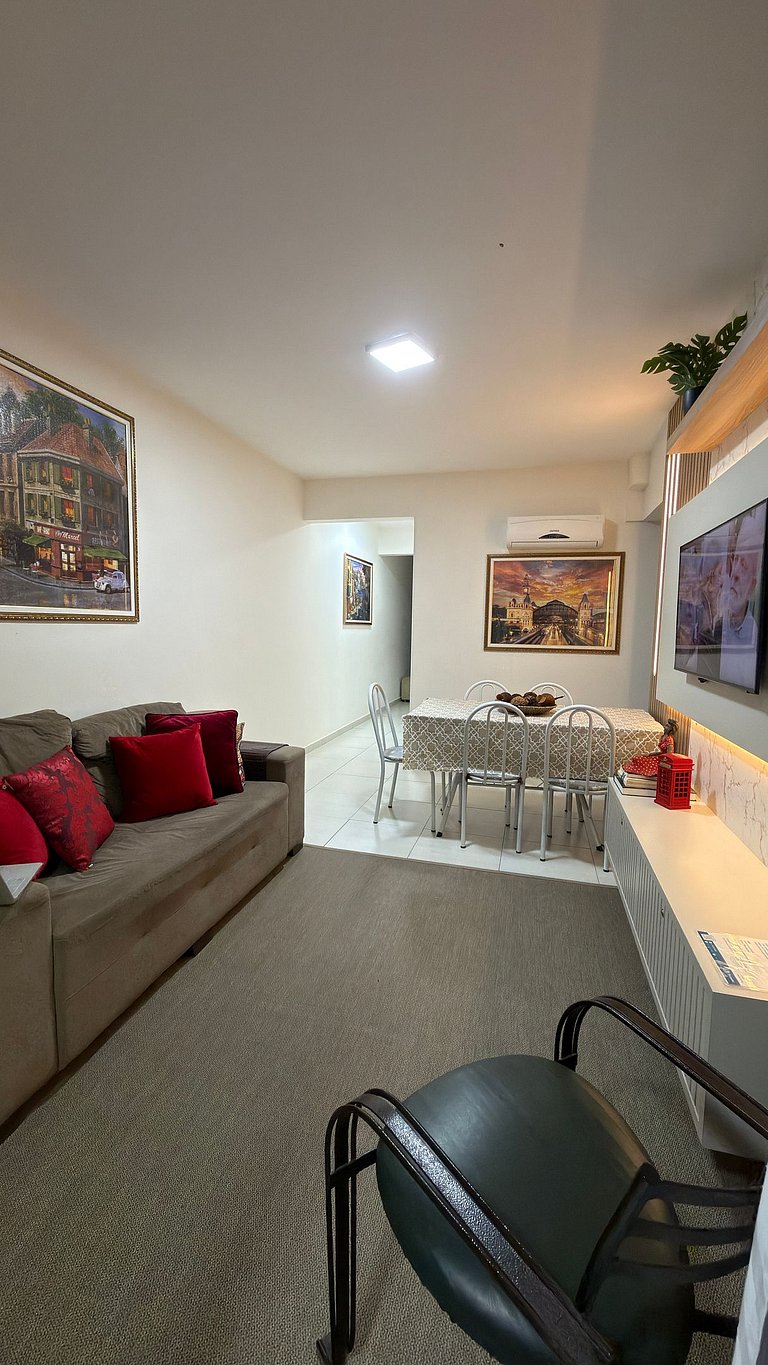 Apto Alamanda|2Q.Climatizado,Sacada Churrasqueira