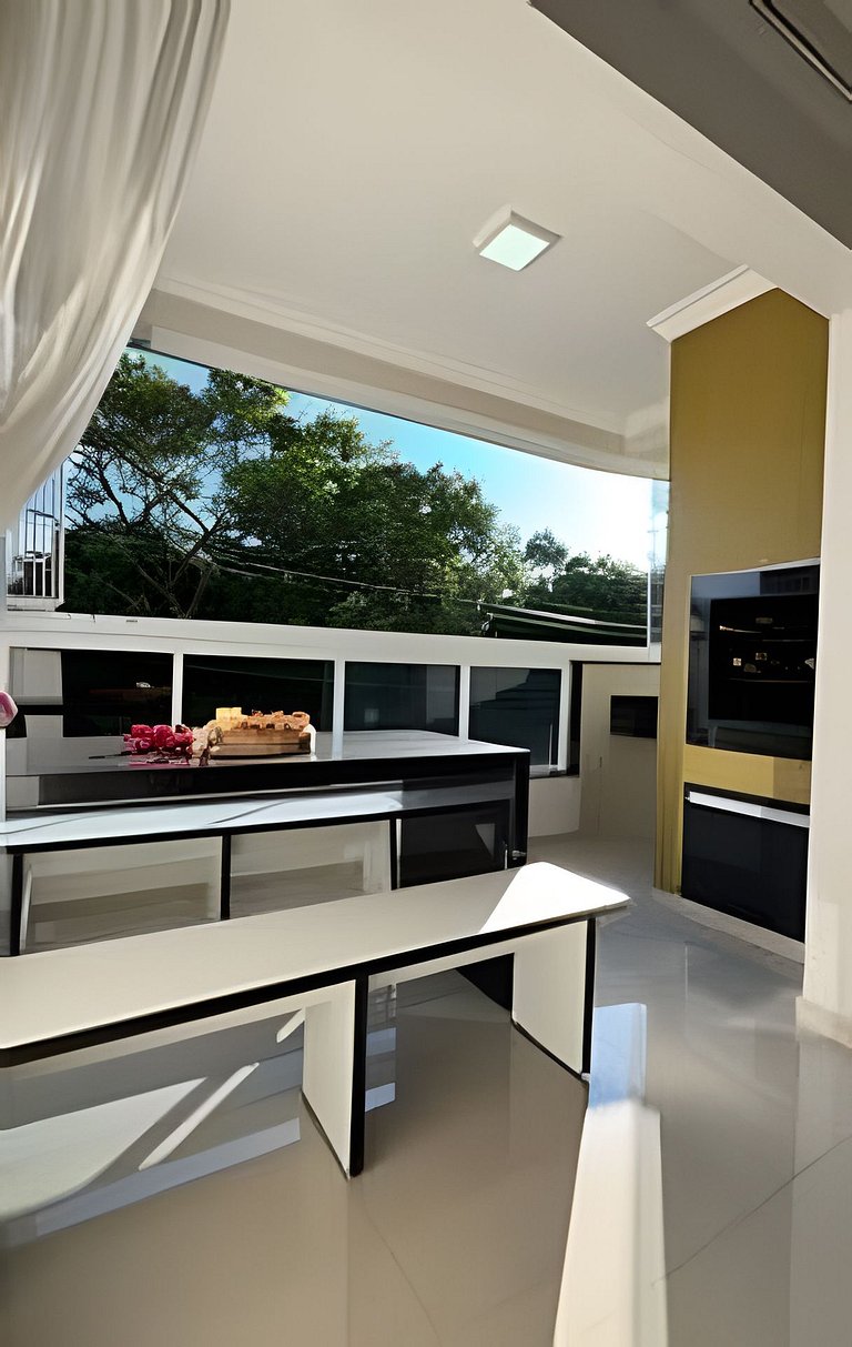 Apto Flor Lis|Sacada c churrasqueira, garagem